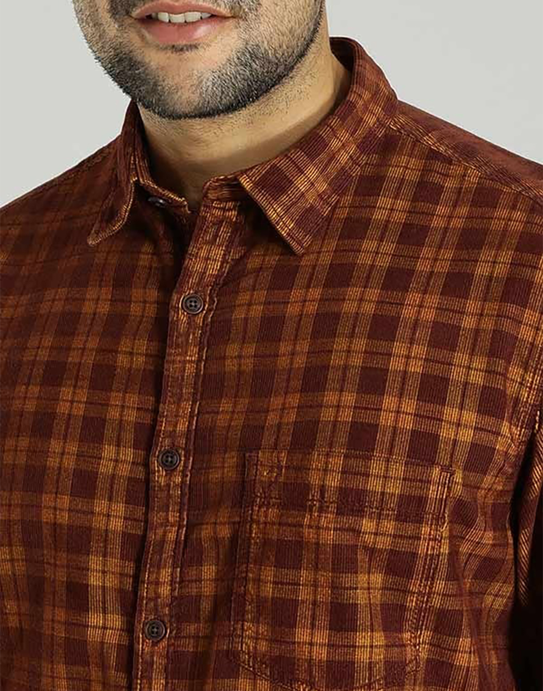 Indian Terrain Men Checkered Brown Shirt
